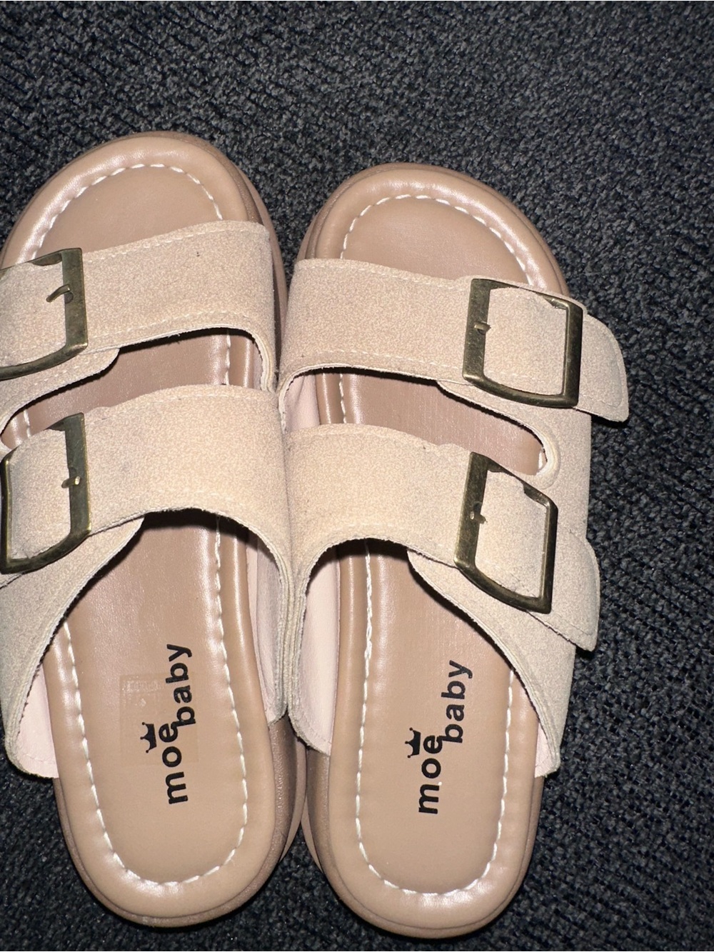 Moe Baby Kids Tan Double-Buckle Sandals